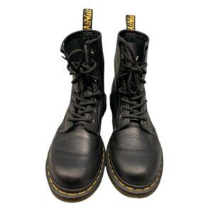 Dr Martens 1460 Combat Boots Women’s 7 Black Leather Lace Up Classic Ankle Grit